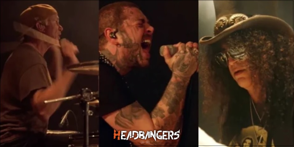 [Post Malone], [Slash] y [Chad Smith] se unen en un tributo a dos grandes bandas