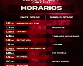 Knotfest Chile 2022 anuncia sus horarios