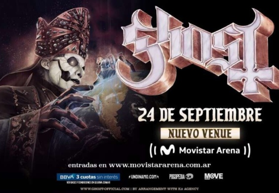 Las plegarias fueron escuchadas: ¡El Show de Ghost en Argentina se muda de lugar!